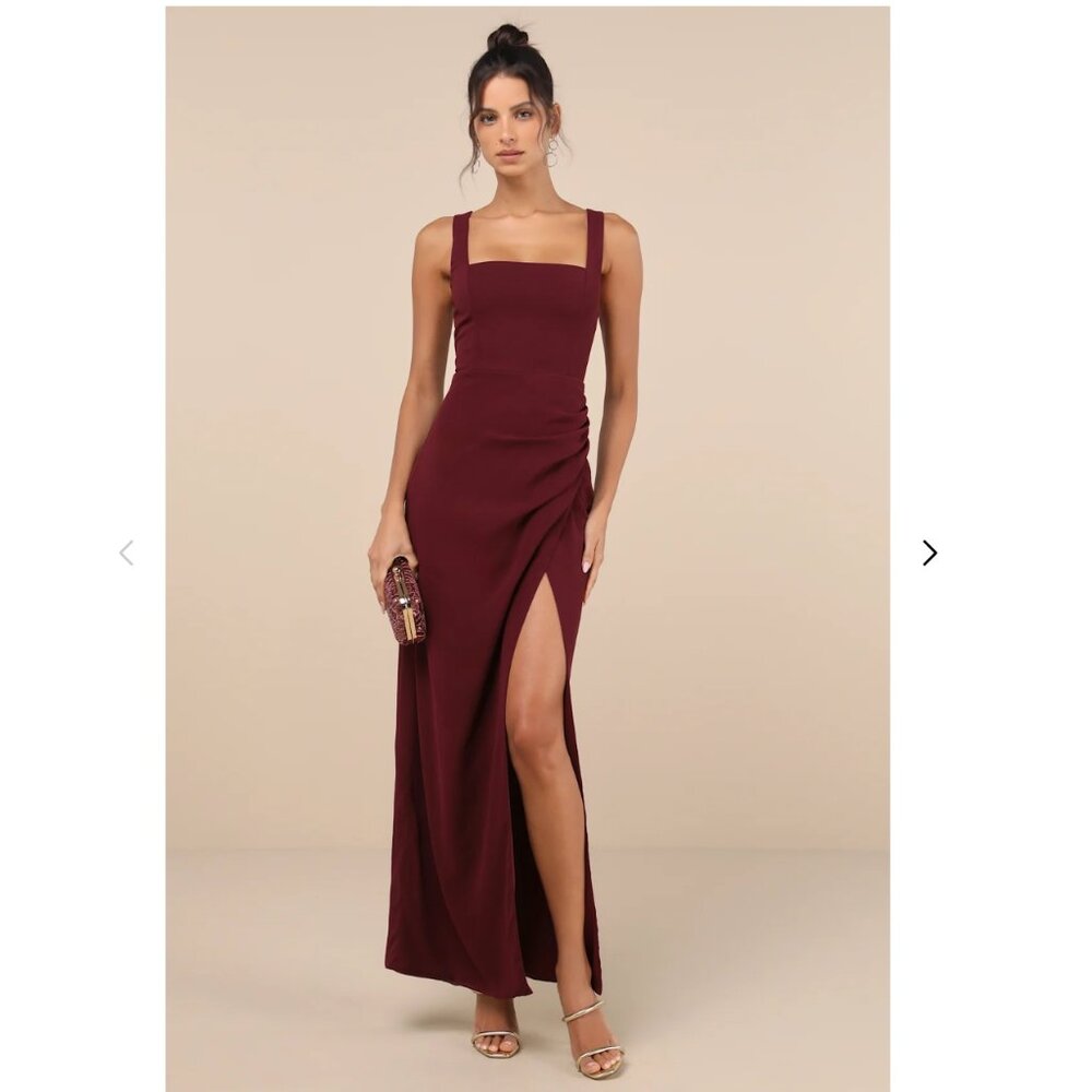 Lulus "Glamorous Disposition" Burgundy Bridesmaid Dress